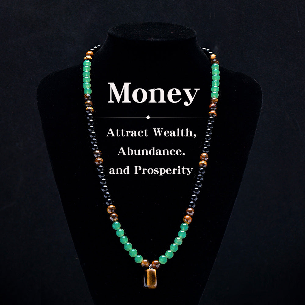 ARPURRAINA Money Attraction Necklace With GreenAventurine & Tiger Eye  Pendant