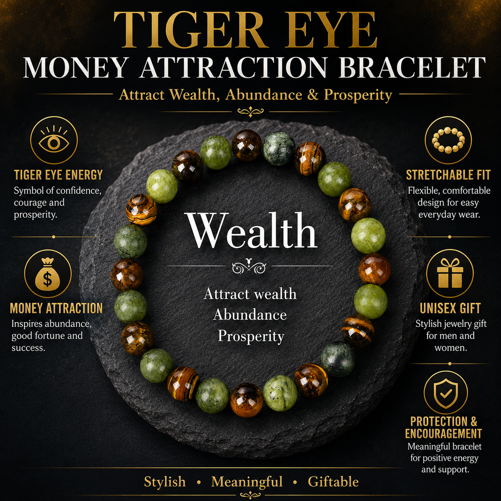 ARPURRAINA Tiger Eye Stone Crystal Bracelet Money Attraction Bracelet Attracts Wealth, Stretchable- Unisex Jewelry Gift glass  beads pulsera  amatista unity  bracelet protection bracelet encouragement gift fashion artificial Colorblock Beaded