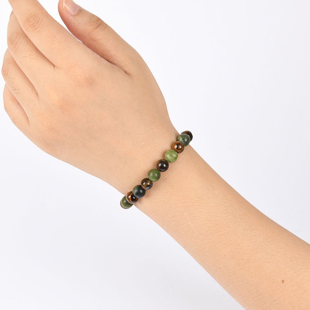 ARPURRAINA Tiger Eye Stone Crystal Bracelet Money Attraction Bracelet Attracts Wealth, Stretchable- Unisex Jewelry Gift glass  beads pulsera  amatista unity  bracelet protection bracelet encouragement gift fashion artificial Colorblock Beaded