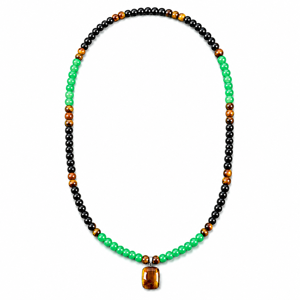 ARPURRAINA Money Attraction Necklace With GreenAventurine & Tiger Eye  Pendant