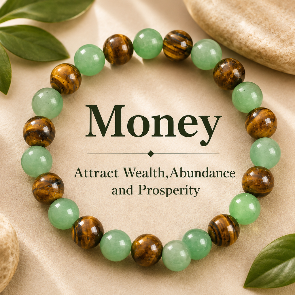 Arpurraina Money Attraction Bracelet with Green Aventurine & Tiger Eye beaded  jewelry protection bracelet encouragement gift fashion artificial bracelet  of  the  day Colorblock Beaded Crystal Bracelet ,Manifestation, Abundance, Good Fortune, Success