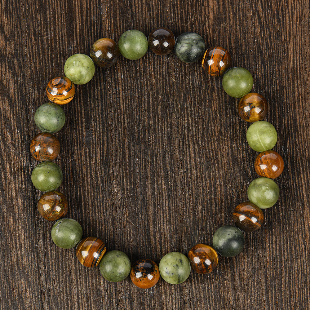 ARPURRAINA Tiger Eye Stone Crystal Bracelet Money Attraction Bracelet Attracts Wealth, Stretchable- Unisex Jewelry Gift glass  beads pulsera  amatista unity  bracelet protection bracelet encouragement gift fashion artificial Colorblock Beaded