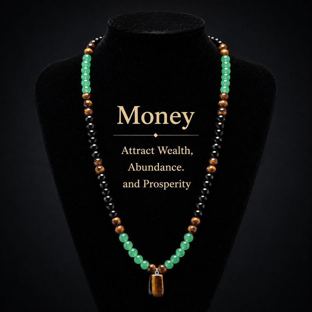 ARPURRAINA Money Attraction Necklace With GreenAventurine & Tiger Eye  Pendant