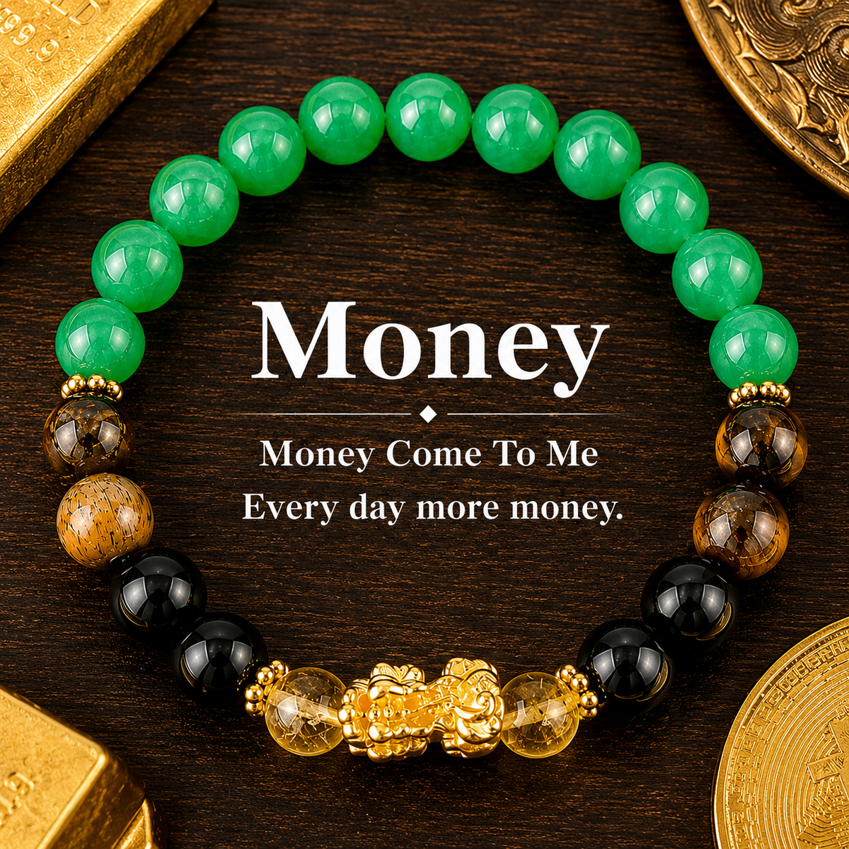 ARPURRAINA Feng Shui Pixiu Bracelet with Citrine, Green Aventurine & Tiger Eye, 8mm Crystal Beads for Men & Women - Spiritual Jewelry for Wealth & Manifestation
