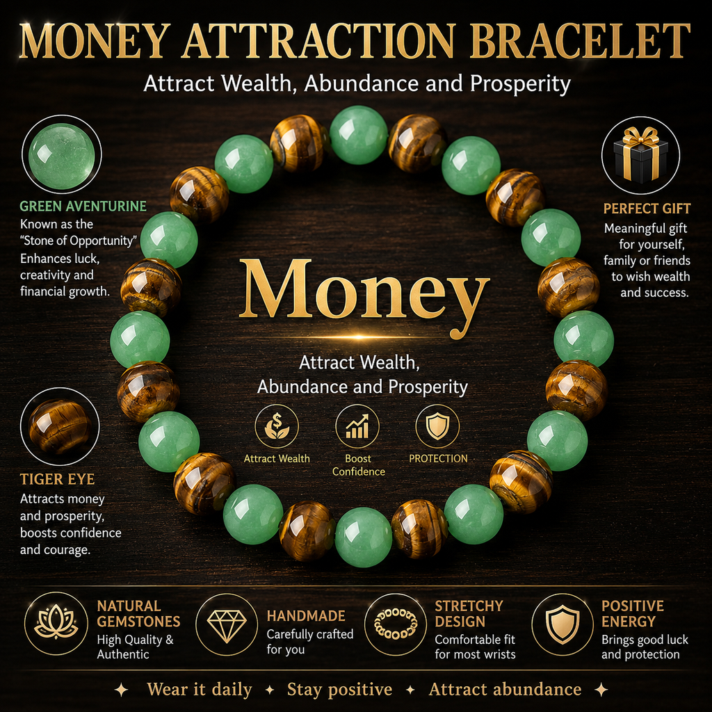 Arpurraina Money Attraction Bracelet with Green Aventurine & Tiger Eye beaded  jewelry protection bracelet encouragement gift fashion artificial bracelet  of  the  day Colorblock Beaded Crystal Bracelet ,Manifestation, Abundance, Good Fortune, Success