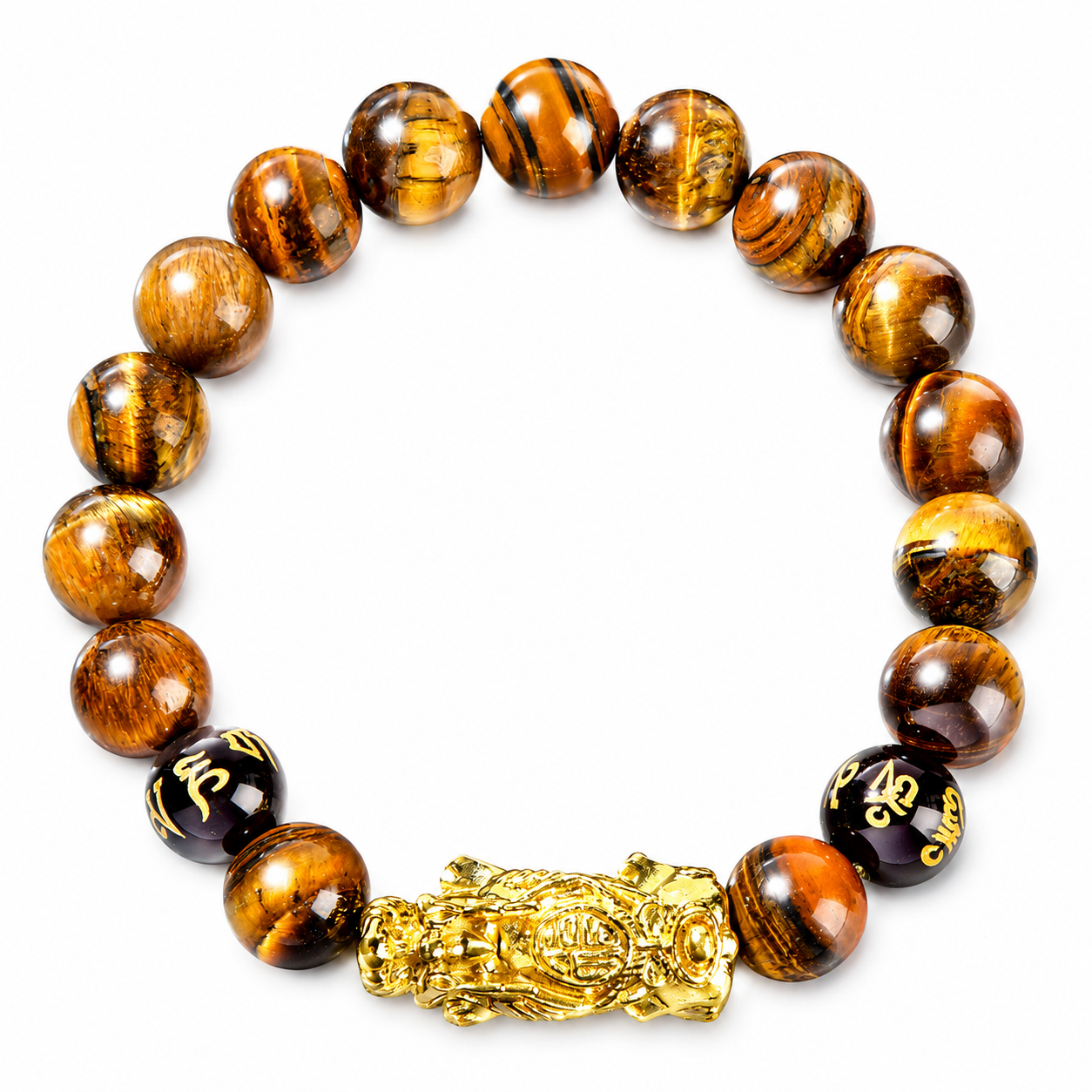 Arpurraina Feng Shui Pixiu Tiger Eye Bracelet for Wealth and Prosperity, Money Attraction Charm Bracelet, Lucky Feng Shui Protection Bracelet, men Crystal Healing Beaded Bracelet for Abundance, Success, Good Fortune and Wealth boho chic style   3056