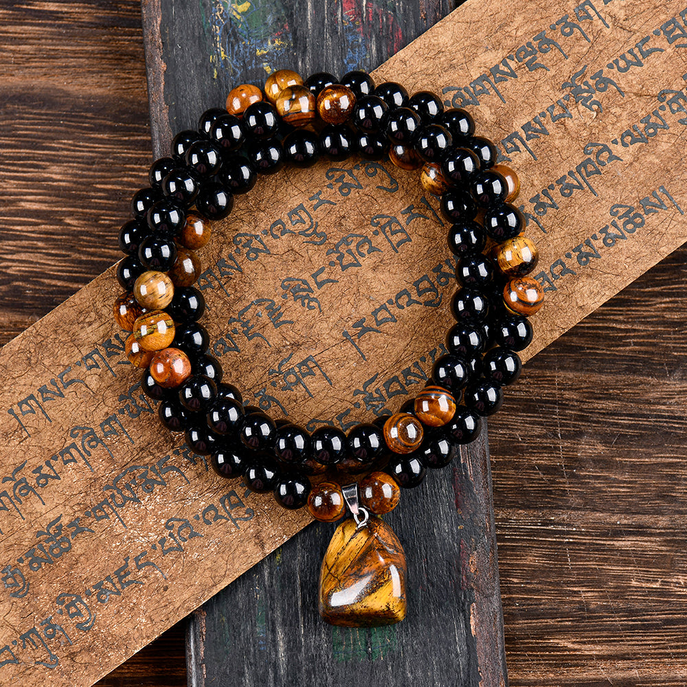 ARPURRAINA Money Attraction Necklace with Tiger Eye Pendant Healing Crystal Stone