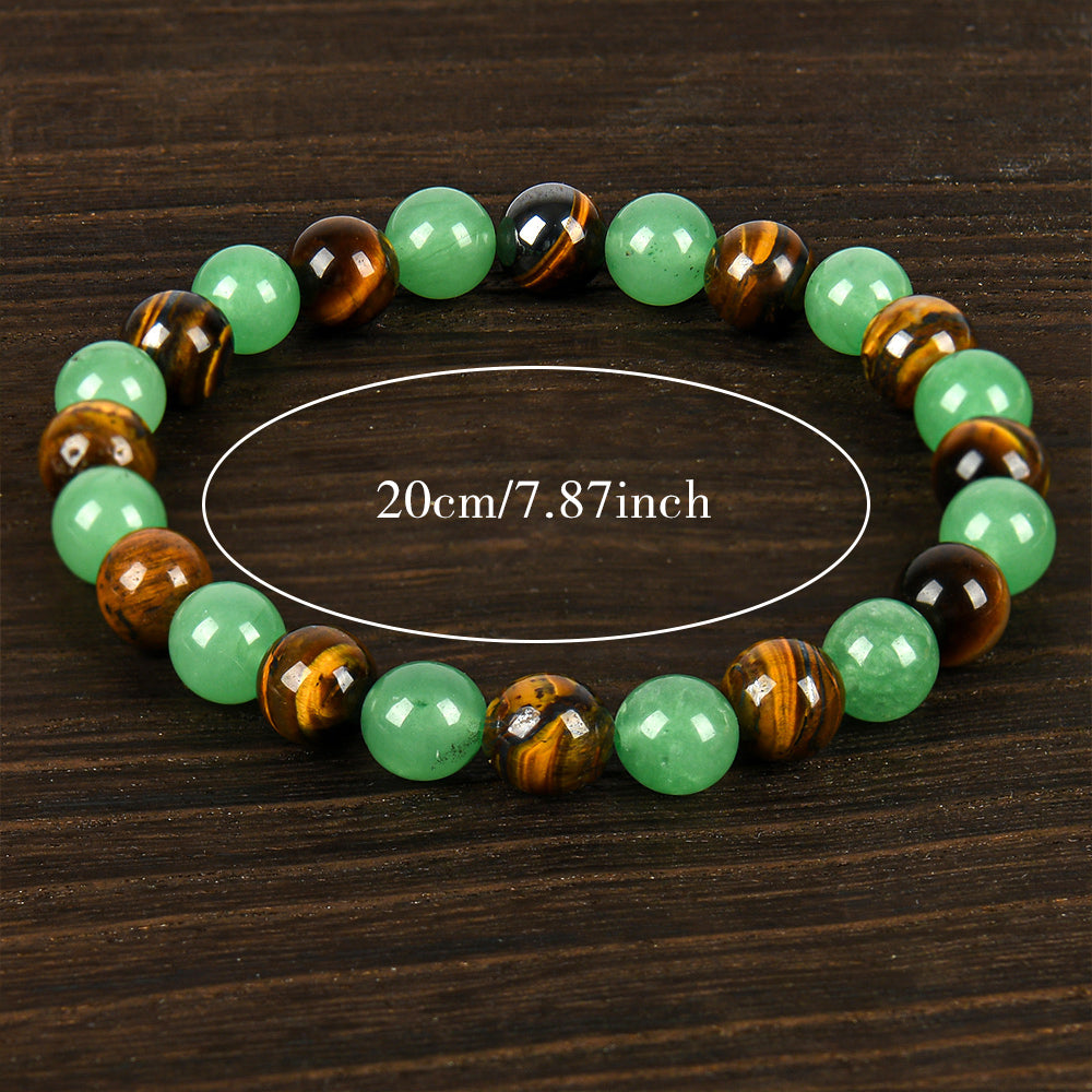 Arpurraina Money Attraction Bracelet with Green Aventurine & Tiger Eye beaded  jewelry protection bracelet encouragement gift fashion artificial bracelet  of  the  day Colorblock Beaded Crystal Bracelet ,Manifestation, Abundance, Good Fortune, Success