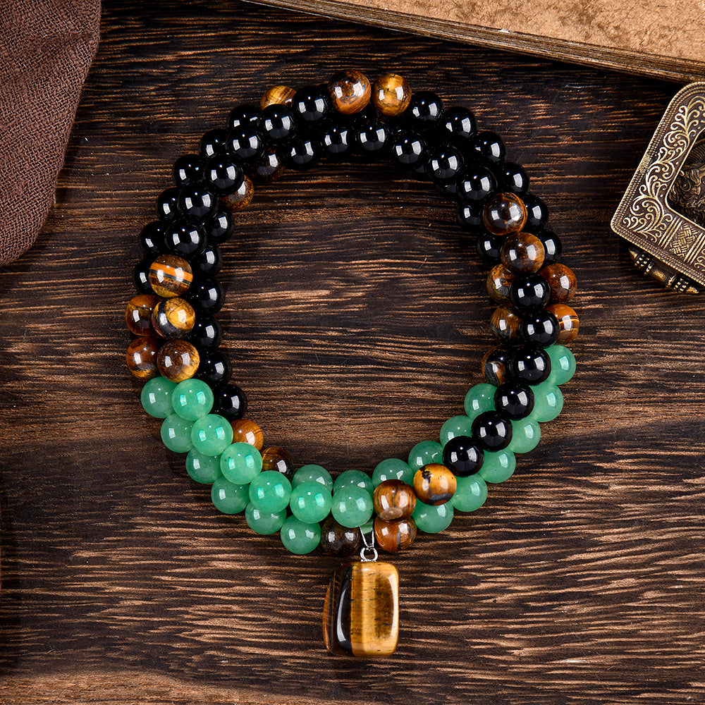ARPURRAINA Money Attraction Necklace With GreenAventurine & Tiger Eye  Pendant