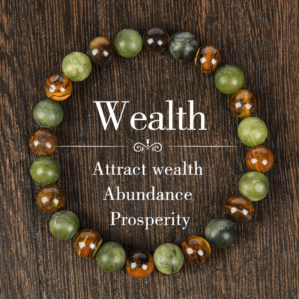 ARPURRAINA Tiger Eye Stone Crystal Bracelet Money Attraction Bracelet Attracts Wealth, Stretchable- Unisex Jewelry Gift glass  beads pulsera  amatista unity  bracelet protection bracelet encouragement gift fashion artificial Colorblock Beaded