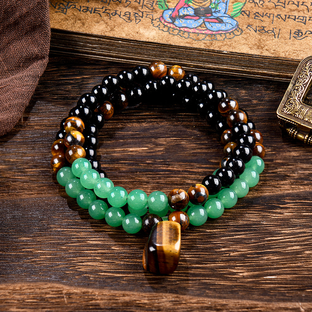 ARPURRAINA Money Attraction Necklace With GreenAventurine & Tiger Eye  Pendant