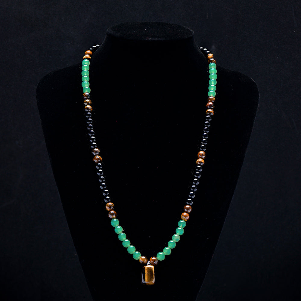 ARPURRAINA Money Attraction Necklace With GreenAventurine & Tiger Eye  Pendant