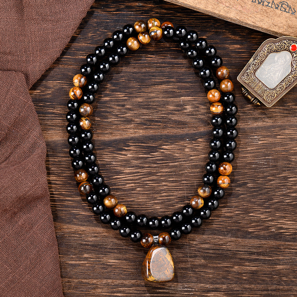 ARPURRAINA Money Attraction Necklace with Tiger Eye Pendant Healing Crystal Stone