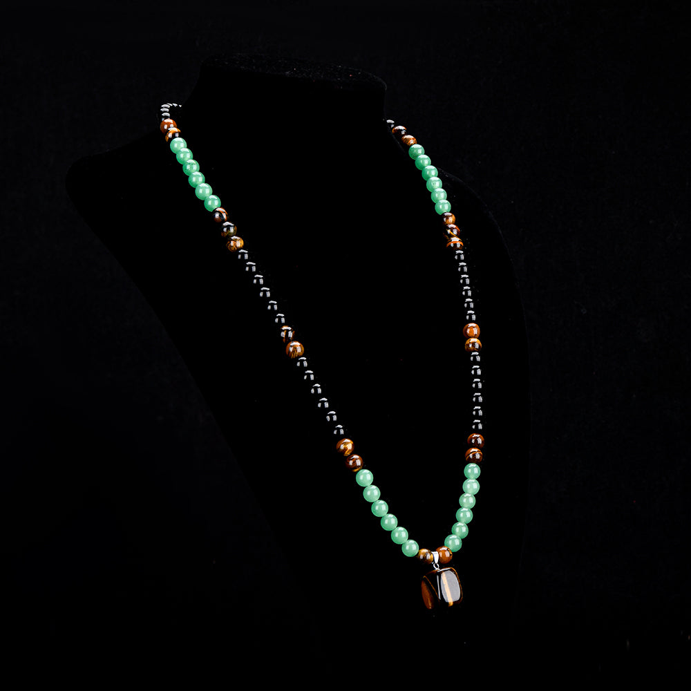 ARPURRAINA Money Attraction Necklace With GreenAventurine & Tiger Eye  Pendant