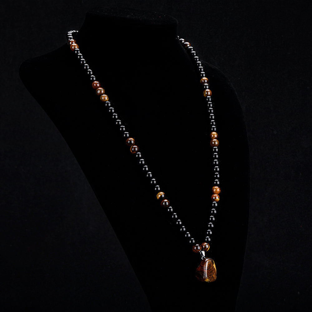 ARPURRAINA Money Attraction Necklace with Tiger Eye Pendant Healing Crystal Stone
