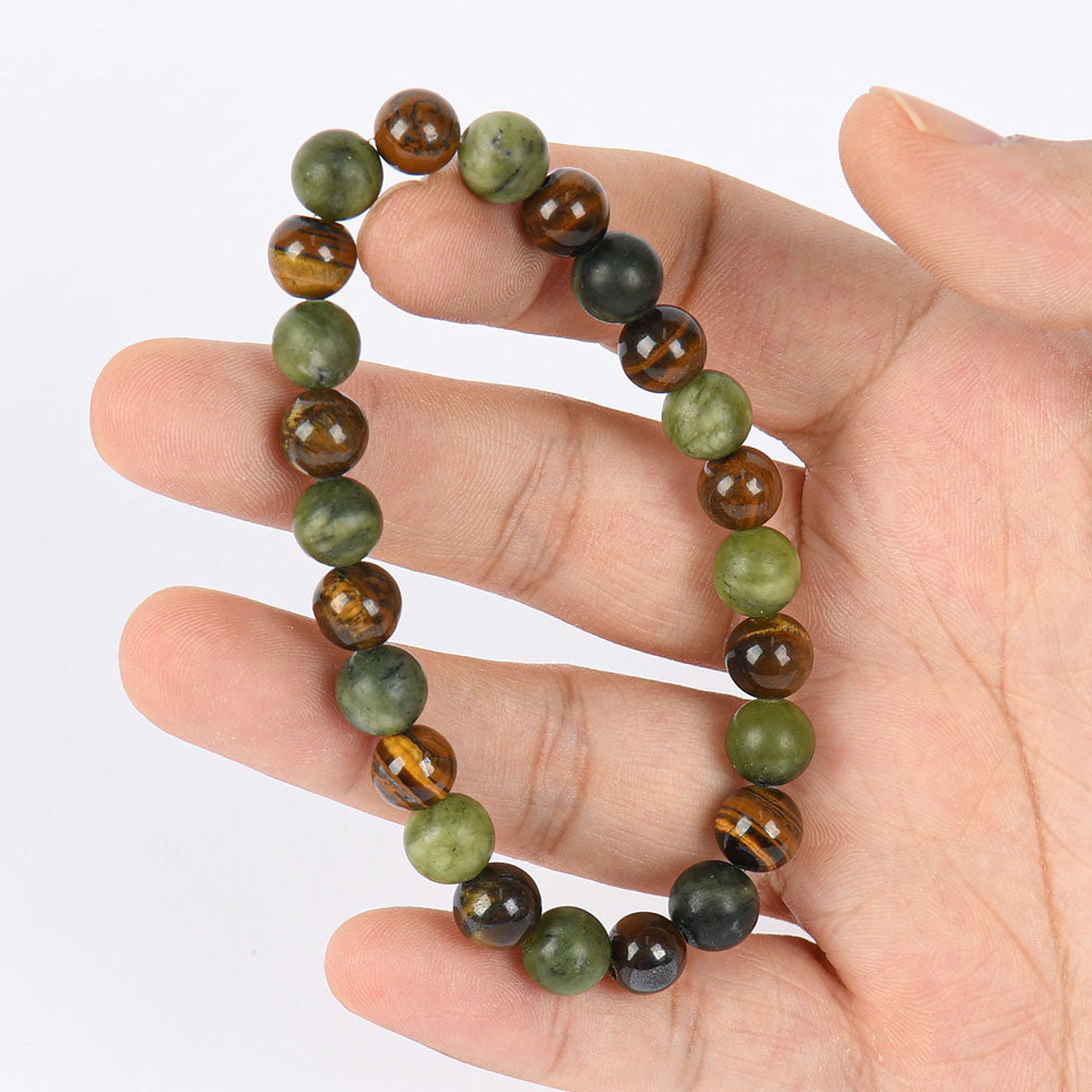 ARPURRAINA Tiger Eye Stone Crystal Bracelet Money Attraction Bracelet Attracts Wealth, Stretchable- Unisex Jewelry Gift glass  beads pulsera  amatista unity  bracelet protection bracelet encouragement gift fashion artificial Colorblock Beaded