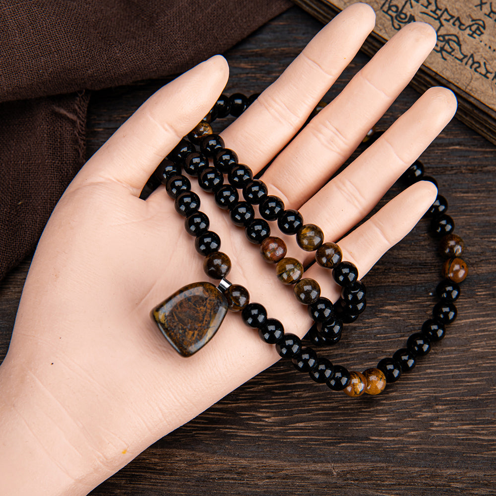 ARPURRAINA Money Attraction Necklace with Tiger Eye Pendant Healing Crystal Stone