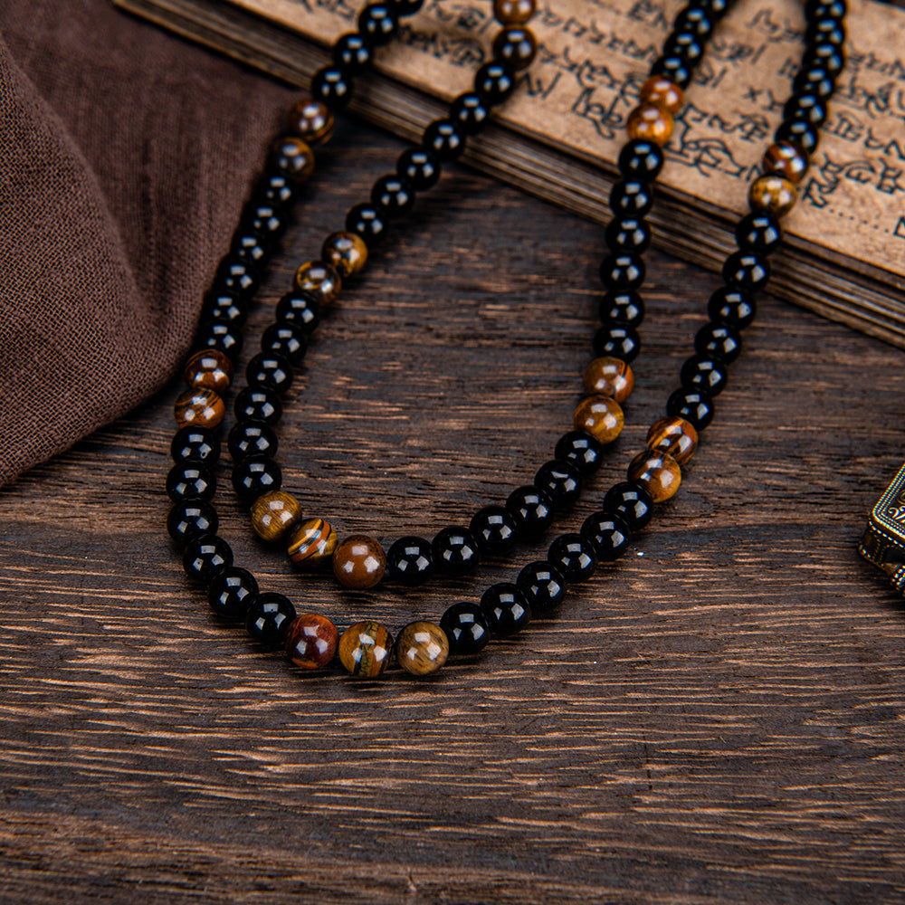ARPURRAINA Money Attraction Necklace with Tiger Eye Pendant Healing Crystal Stone