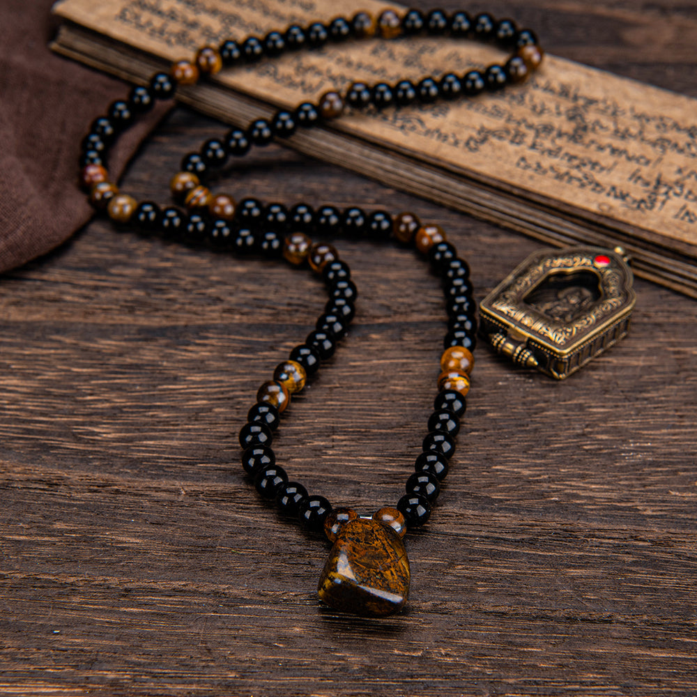 ARPURRAINA Money Attraction Necklace with Tiger Eye Pendant Healing Crystal Stone